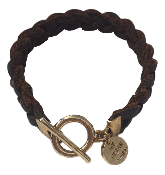 Brown Braided Wrap GenuineLeather Bracelet