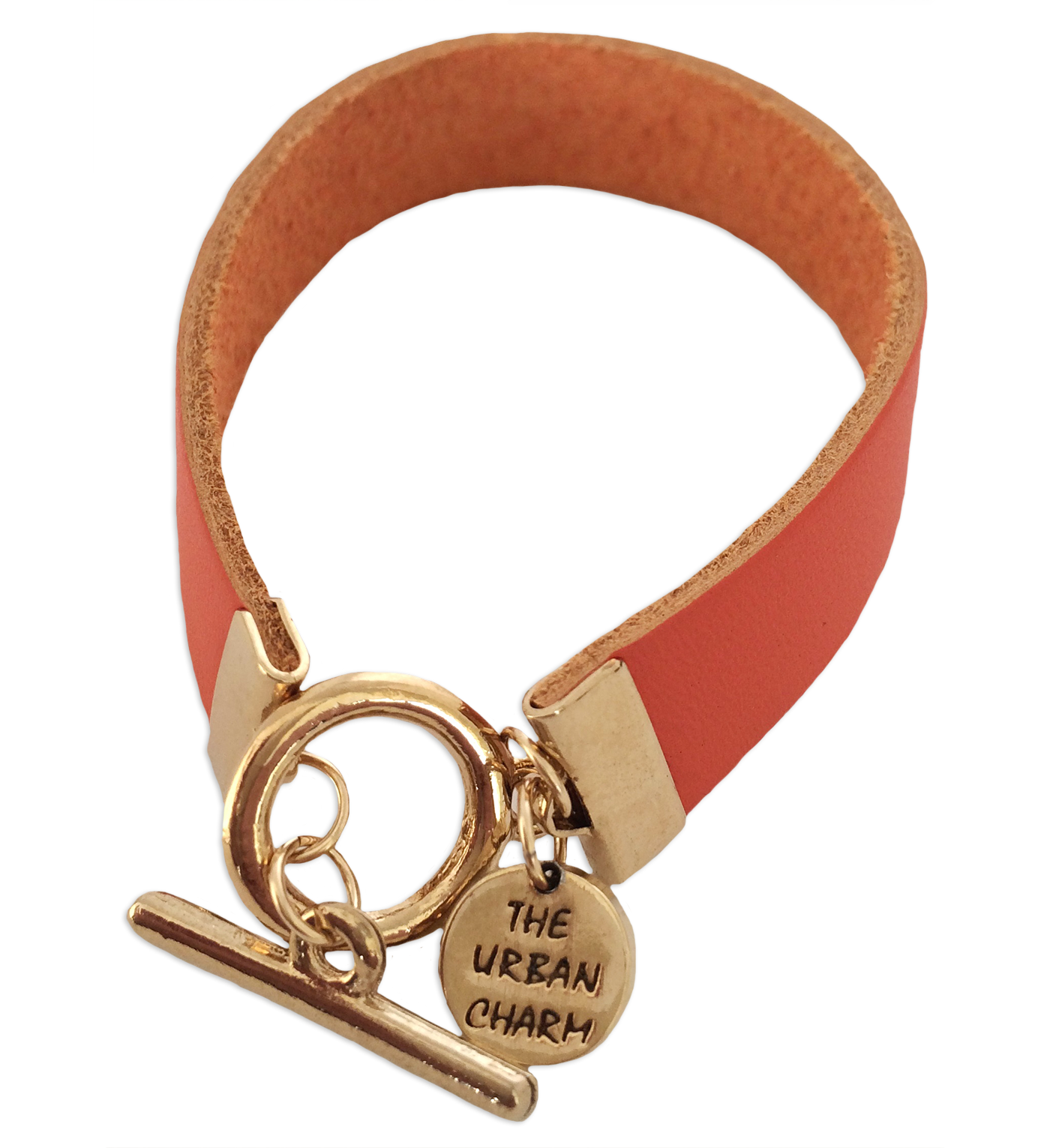 Orange Leather Color Band Bracelet