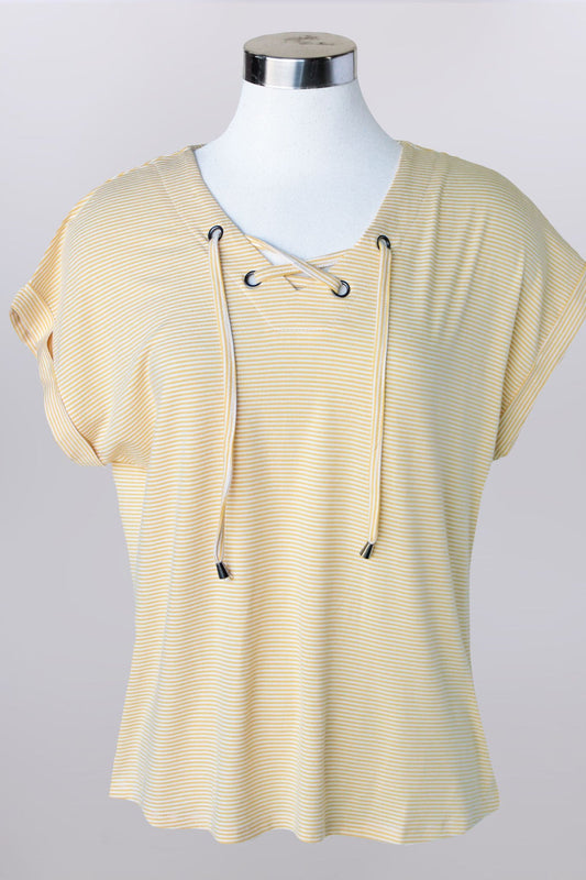 Thin striped cap sleeve top