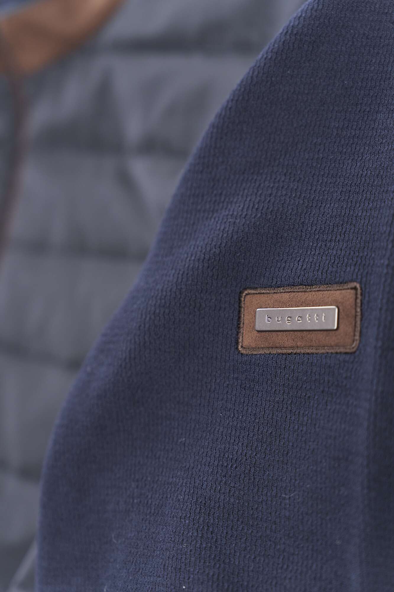 Bugatti Jacket with Blended Fabric in Navy