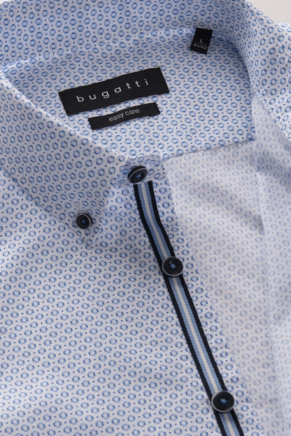 Bugatti Easy Care Long Sleeve Blue Shirt