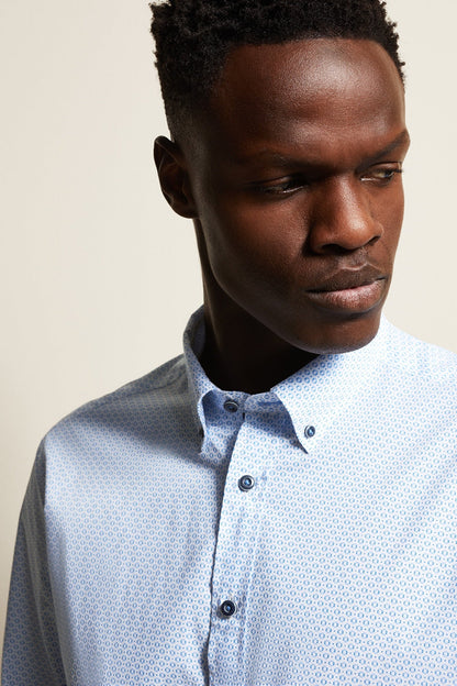 Bugatti Easy Care Long Sleeve Blue Shirt