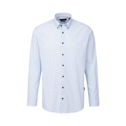 Bugatti Easy Care Long Sleeve Blue Shirt