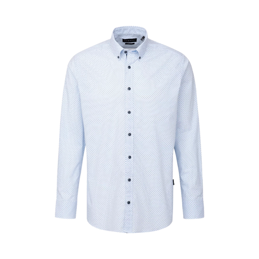 Bugatti Easy Care Long Sleeve Blue Shirt