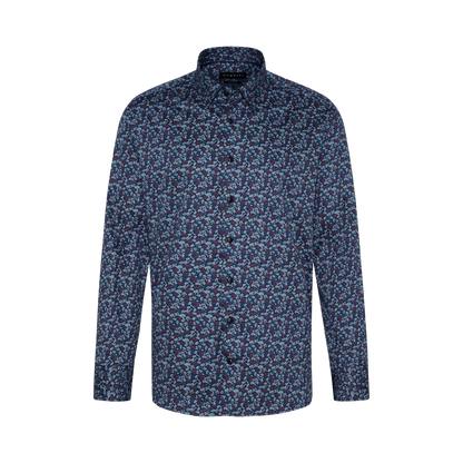 Bugatti Navy Based Floral Print Shirt