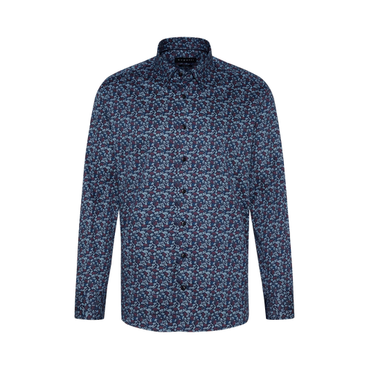 Bugatti Navy Based Floral Print Shirt