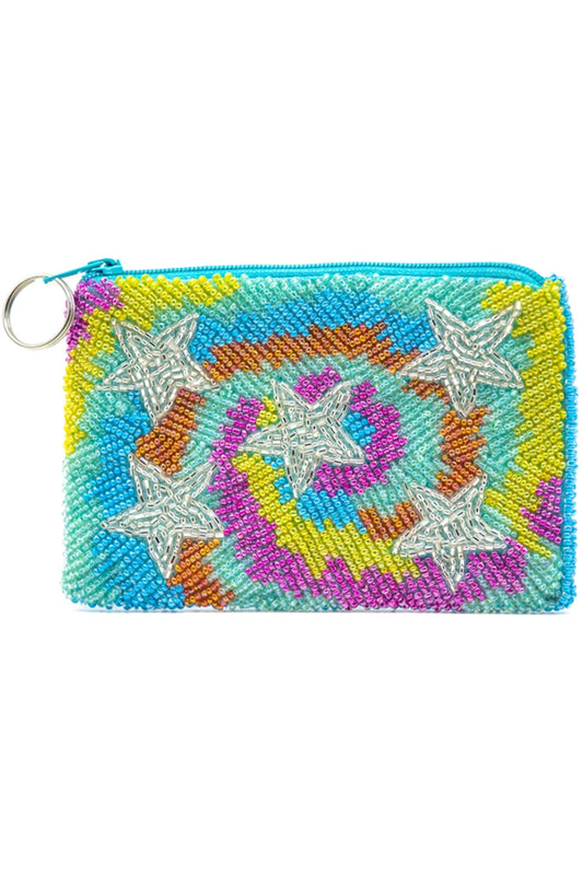 Tie Dye Beaded Coin Purse