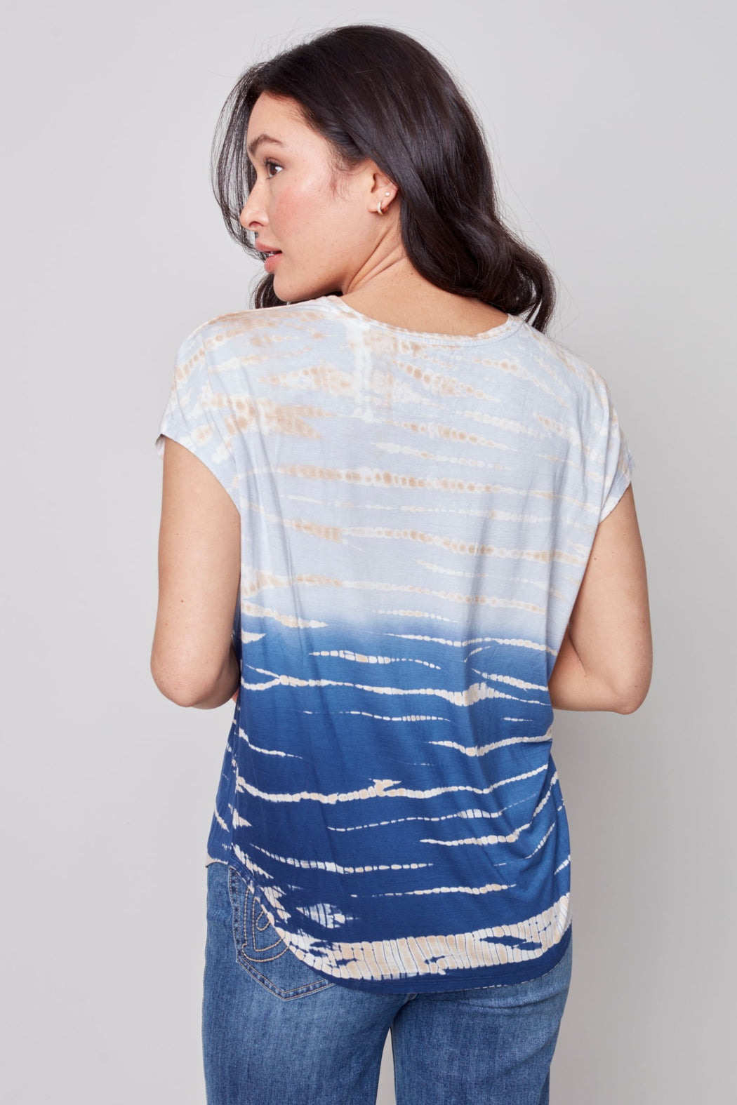Tie dye sleeveless crew neck top