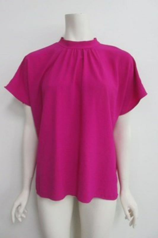Tie-Neck Short-Sleeve Top