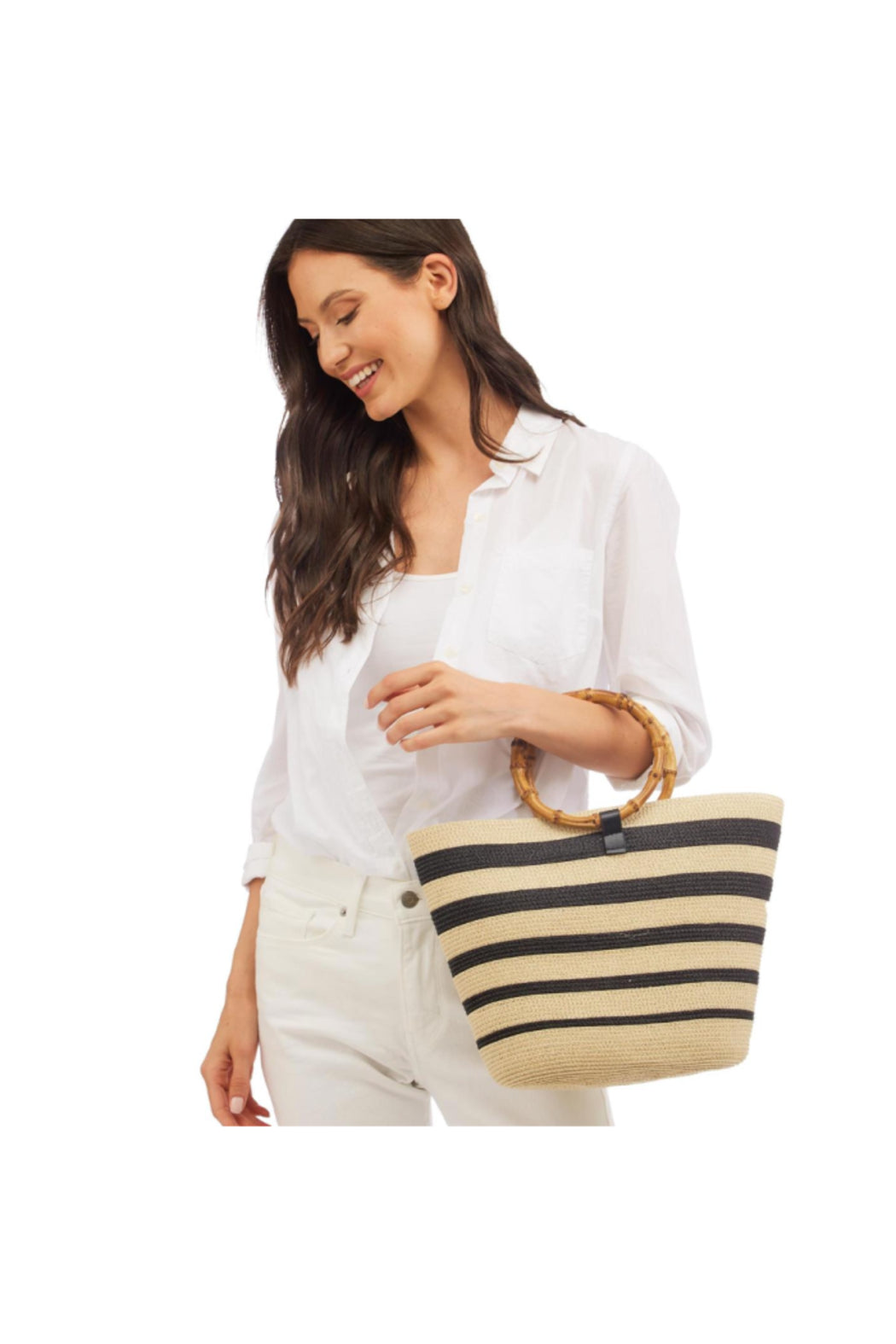 TOTE BAG WITH BAMBOO HANDLE