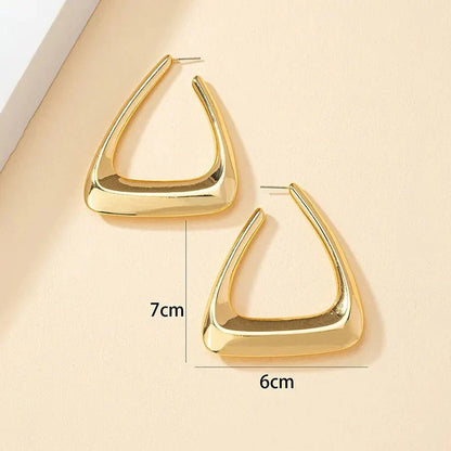 Triangular Gold Earrings