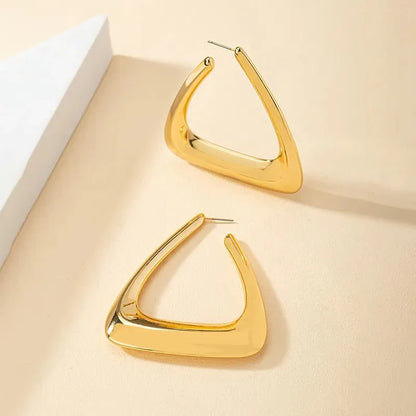 Triangular Gold Earrings