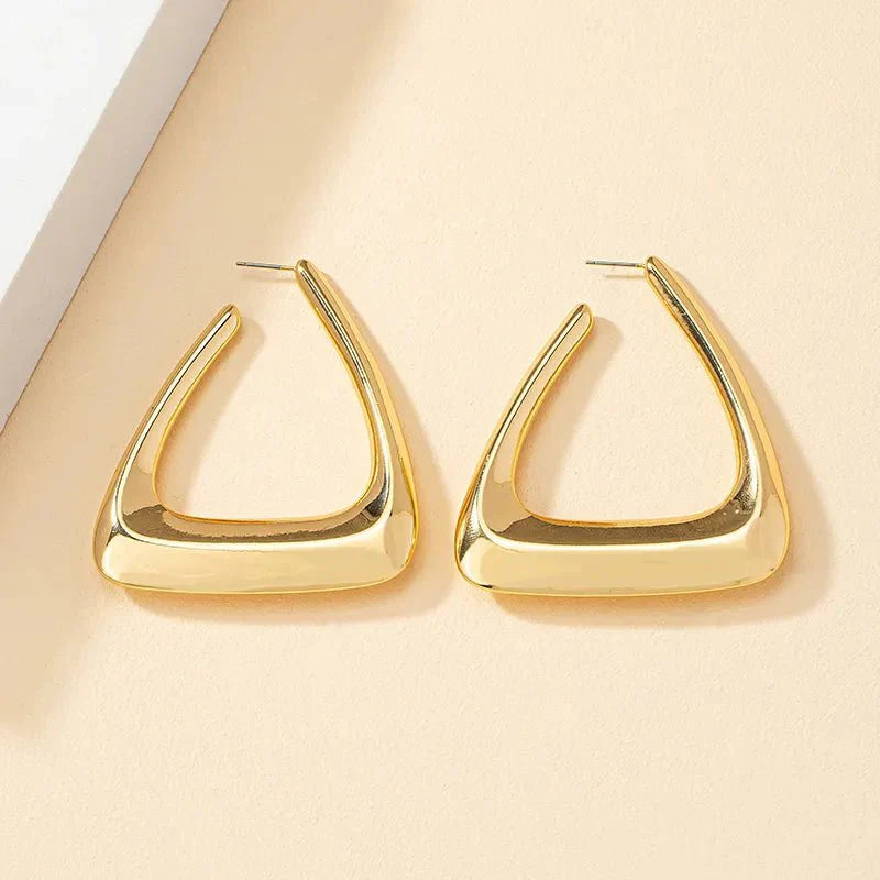 Triangular Gold Earrings
