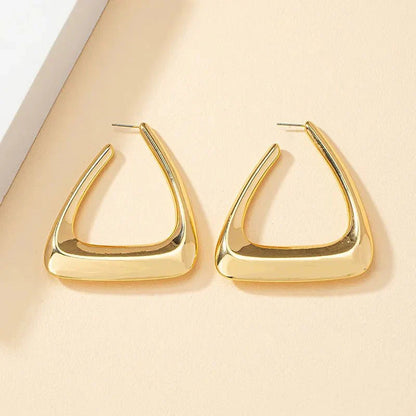 Triangular Gold Earrings