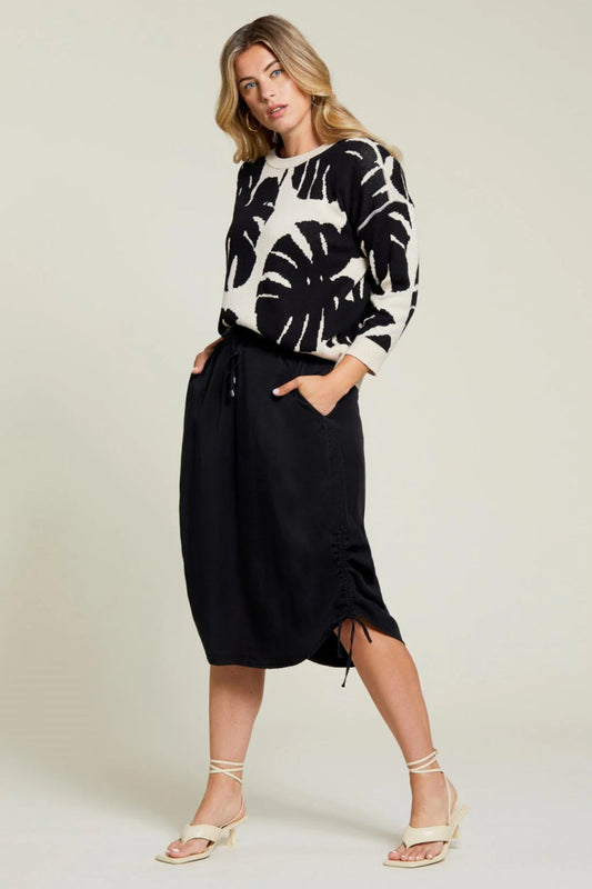 Black Ruched Skirt