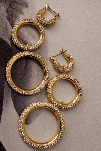 Triple Pave Hoops