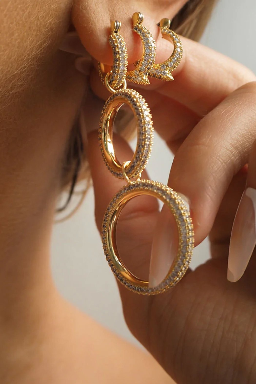 Triple Pave Hoops