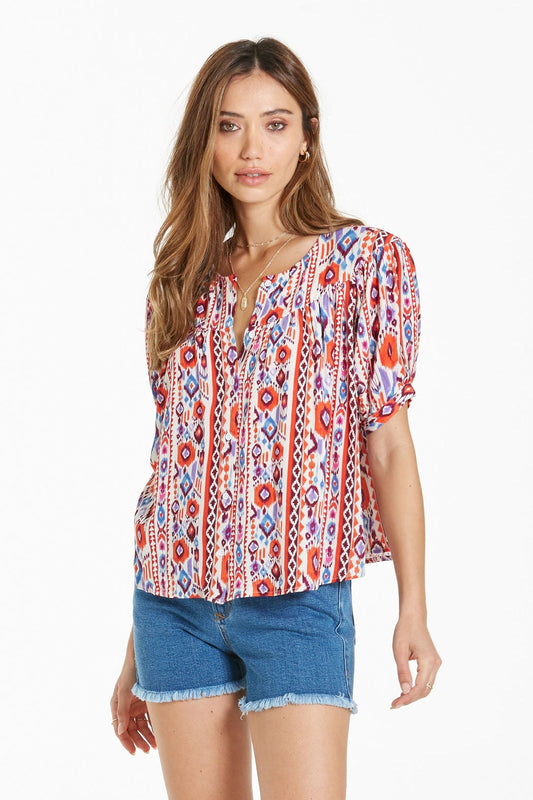 Trisha Short Sleeve Blouse in Santa Fe