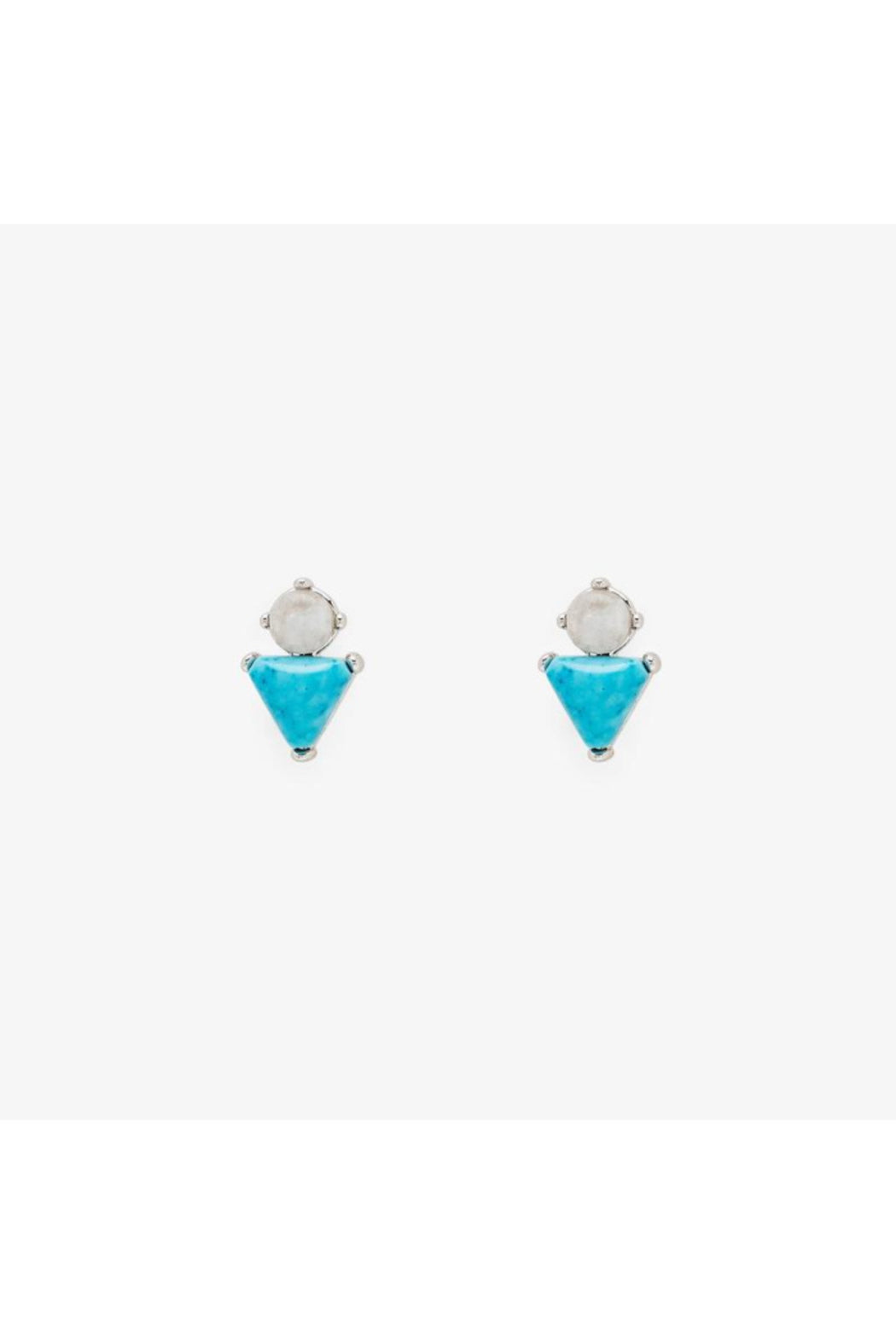 Turquoise & Moonstone Earring-Silver