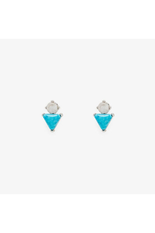 Turquoise & Moonstone Earring-Silver
