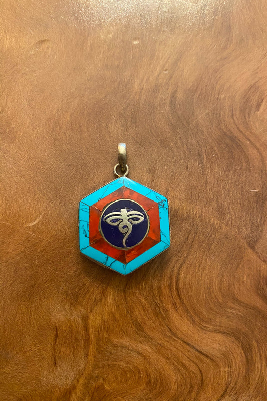 Turquoise Sterling SIlver Lapis Gemstone Pendant