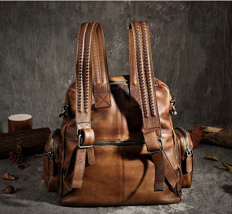Unisex Leather Backpack