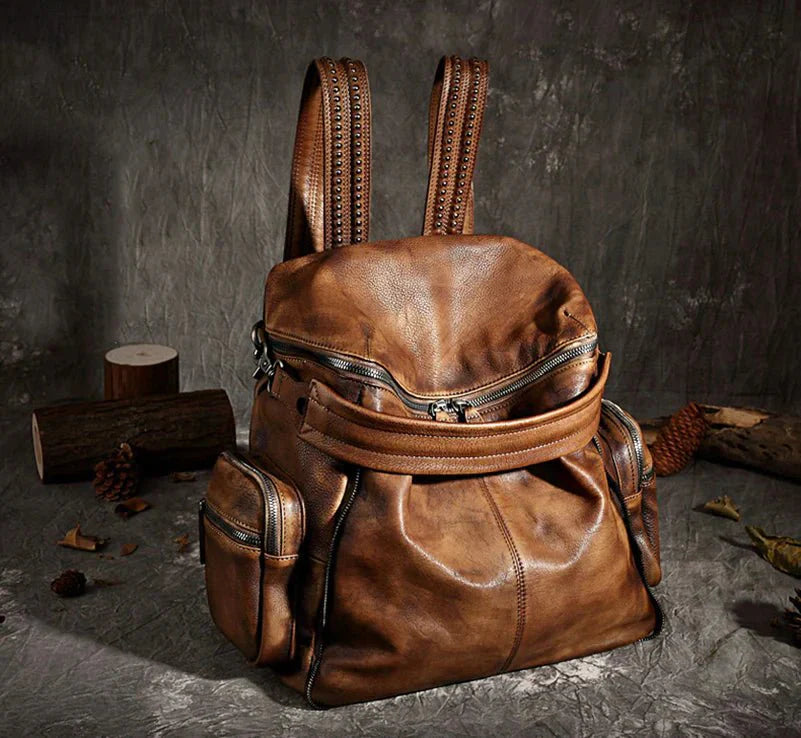 Unisex Leather Backpack