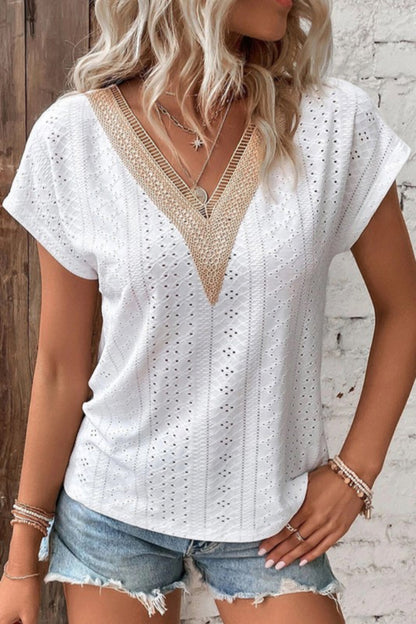 V Neck Lace Top