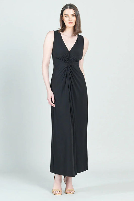 V-Neck Maxi-Dress Twist-knot Front