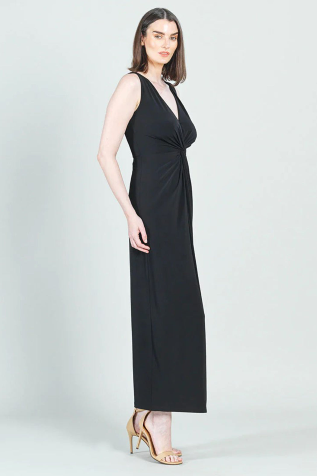 V-Neck Maxi-Dress Twist-knot Front