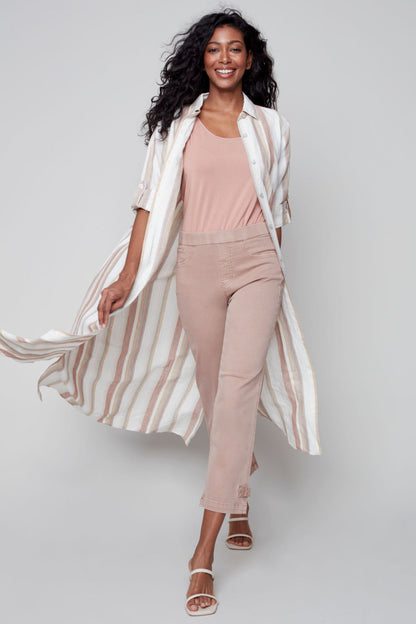 Verticle Stripe Linen Duster/Dress