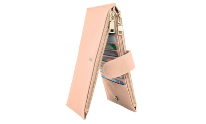 Bifold Multi Card Case Wallet with Zipper Pocket with RFID Blocking