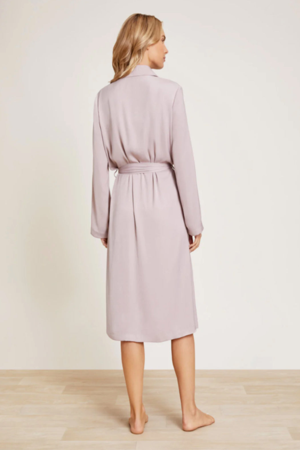 Washed Satin Notch Collar Robe