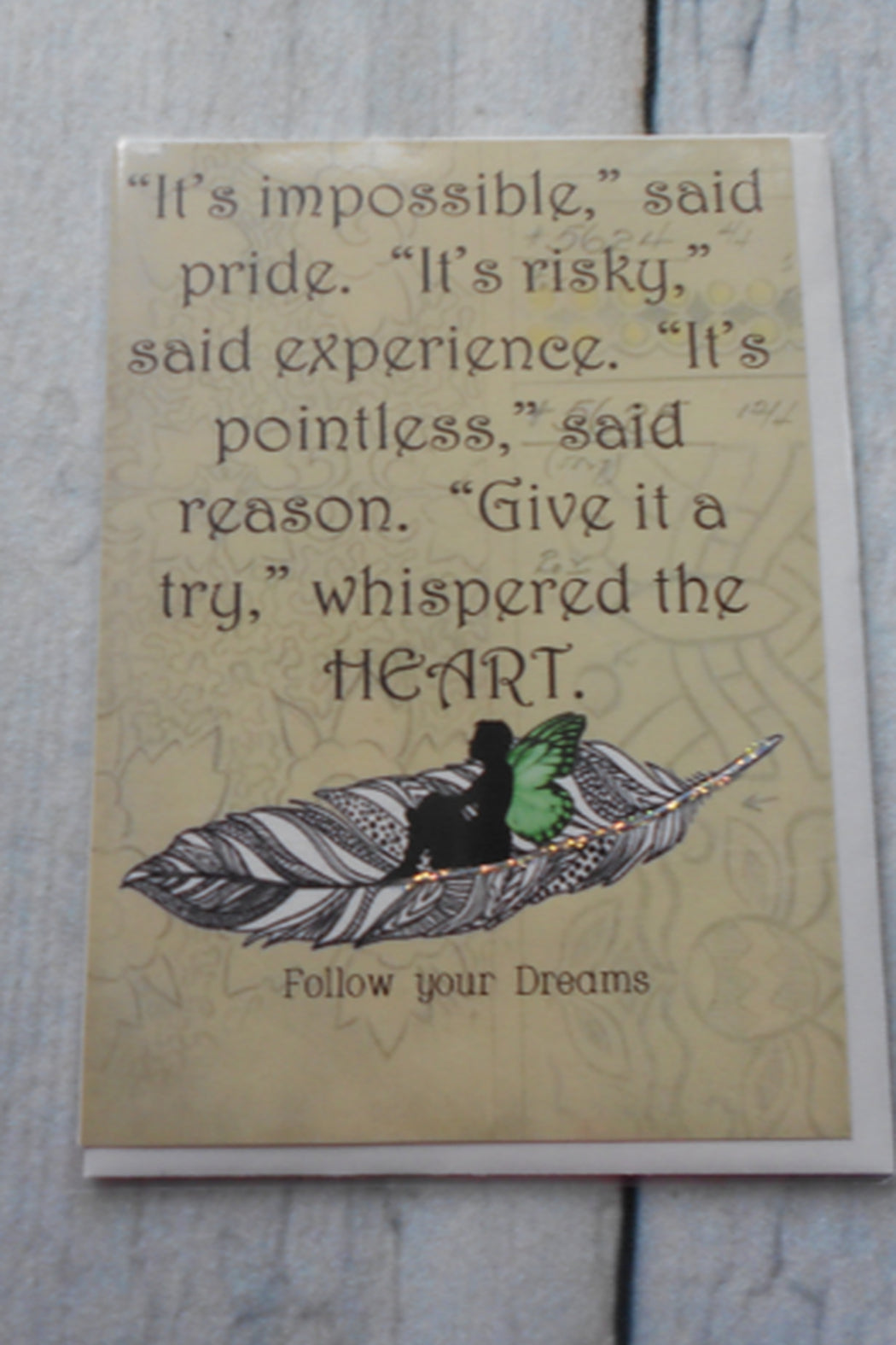 Whispered the heart card