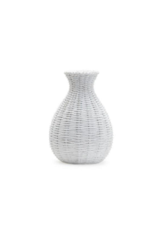 White Basket Weave Pattern Vases