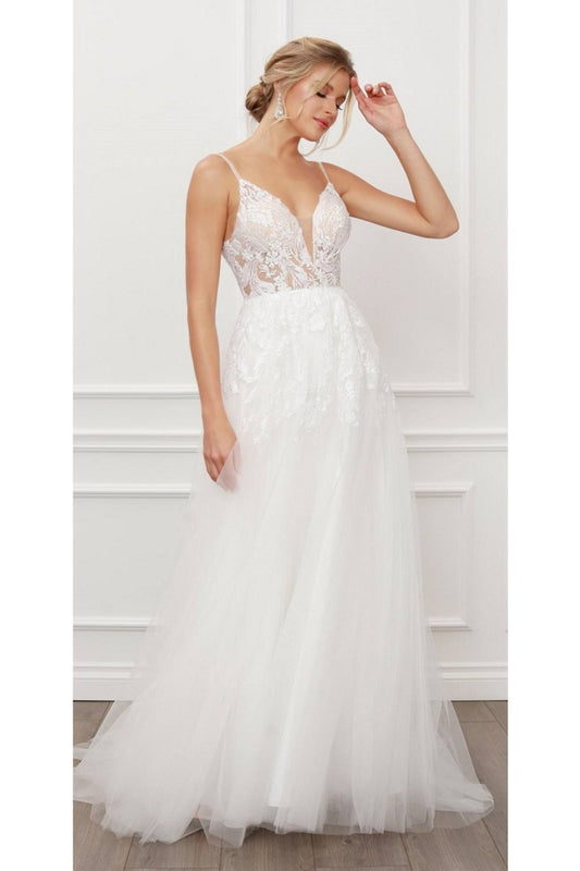 White Lace A-Line Bridal Gown