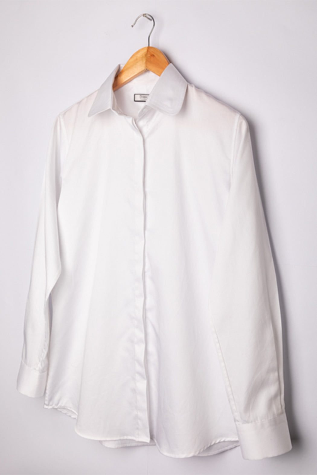 WHITE ROUND COLLAR RELAXED SHIRT