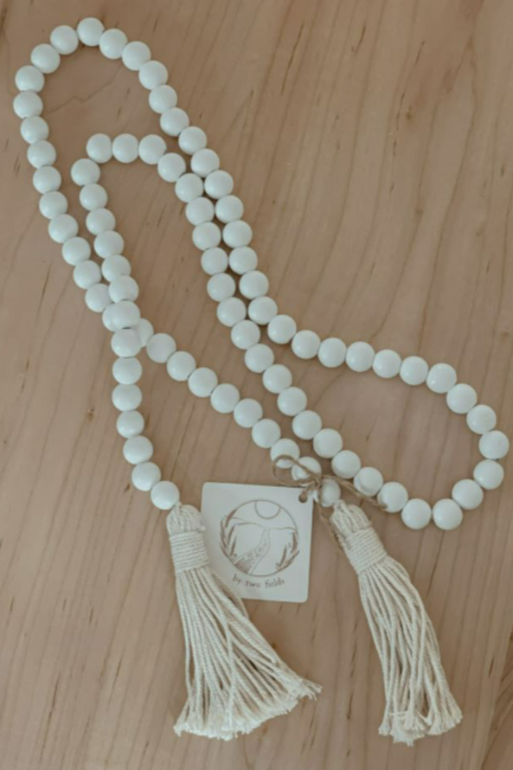 White Wood Bead Garland