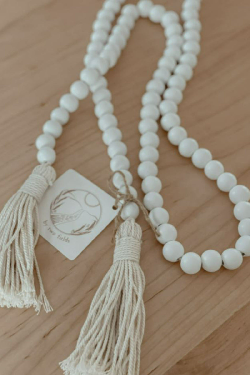White Wood Bead Garland