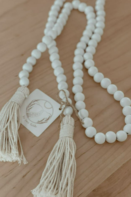 White Wood Bead Garland