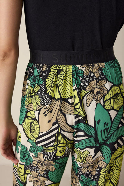 Wide-Leg Botanical Print