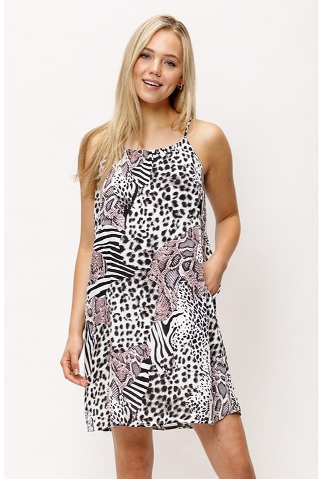 Wild Pattern Cami Woven Dress