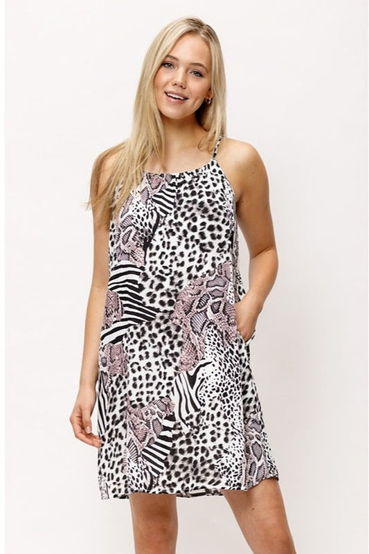 Wild Pattern Cami Woven Dress