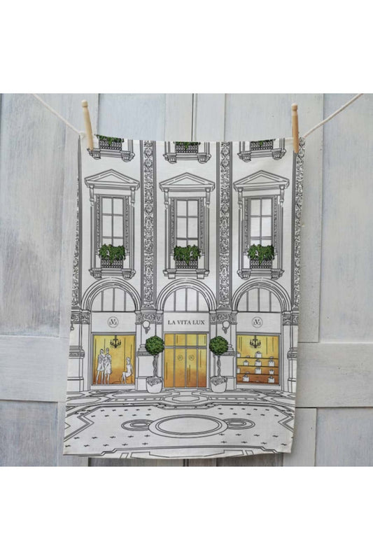 Window Shopping -LV Tea Towel