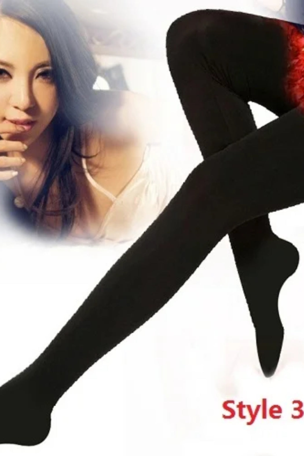 Women Brushed Stretch Fleece Lined Leggings-Style 3