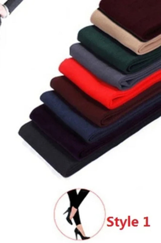 Women Brushed Stretch Fleece Lined Leggings-Style 3