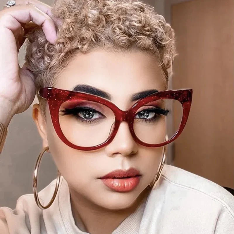 Women Retro Red Butterfly Frame Full Frame Glasses