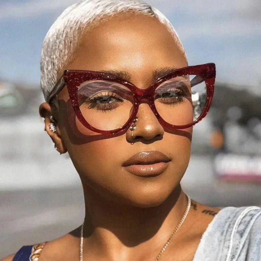 Women Retro Red Butterfly Frame Full Frame Glasses