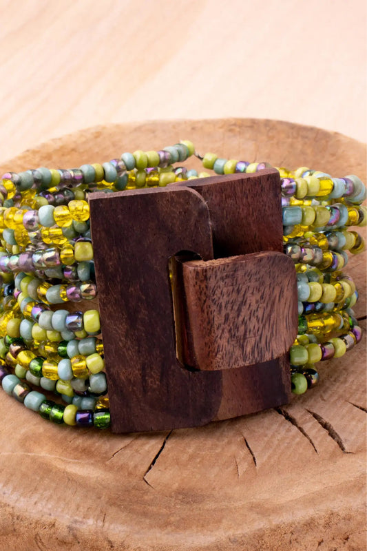 Wood Buckle Multi Bracelet