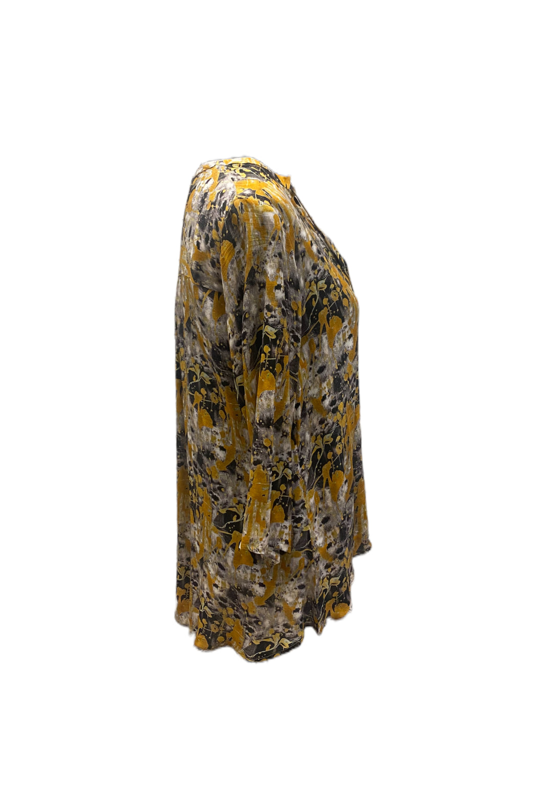 Yellow Print Crepe Blouse